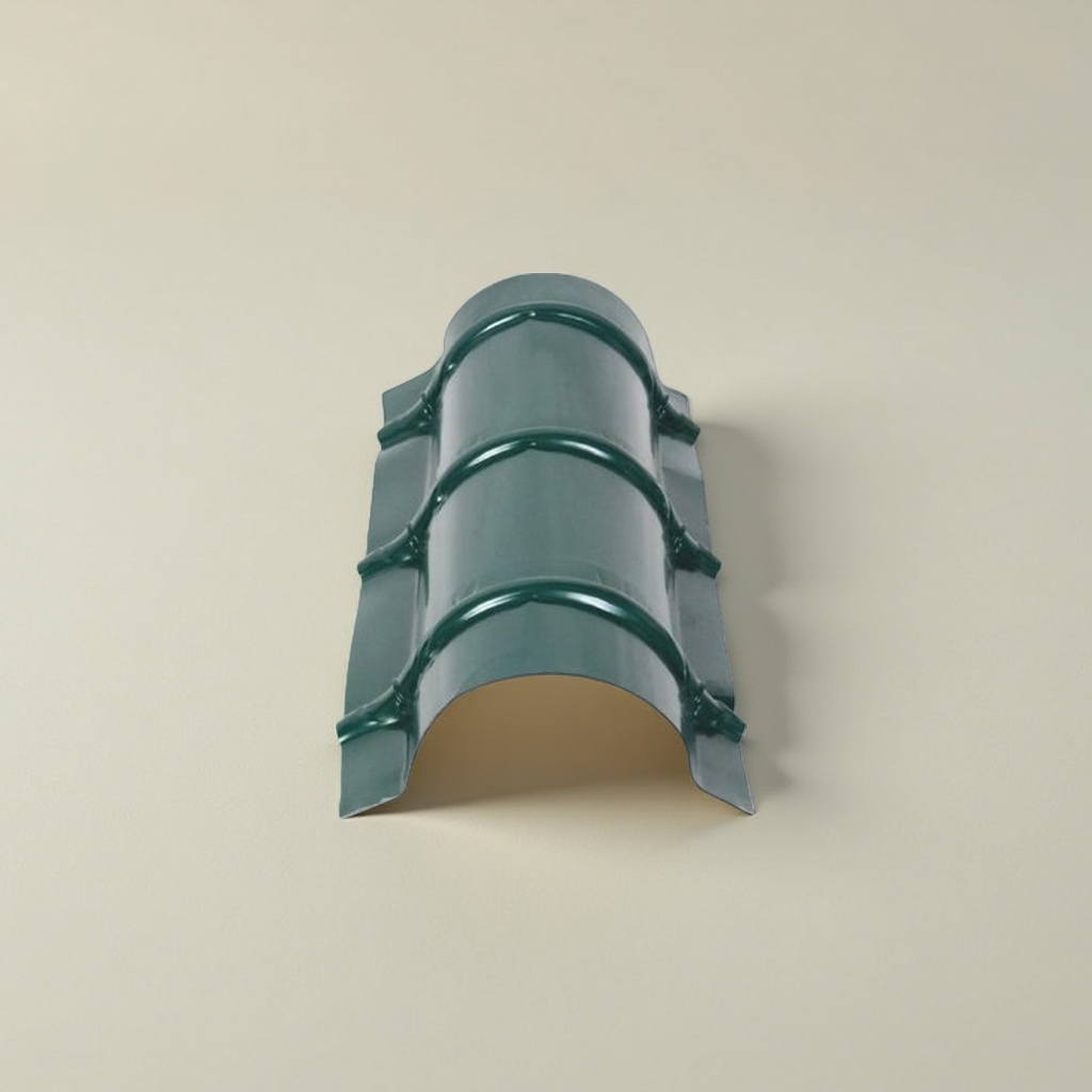 Green metal roof tiles are anti-corrosion and weather-resistant roofing materials that can be used both in ancient and modern styles details Picture