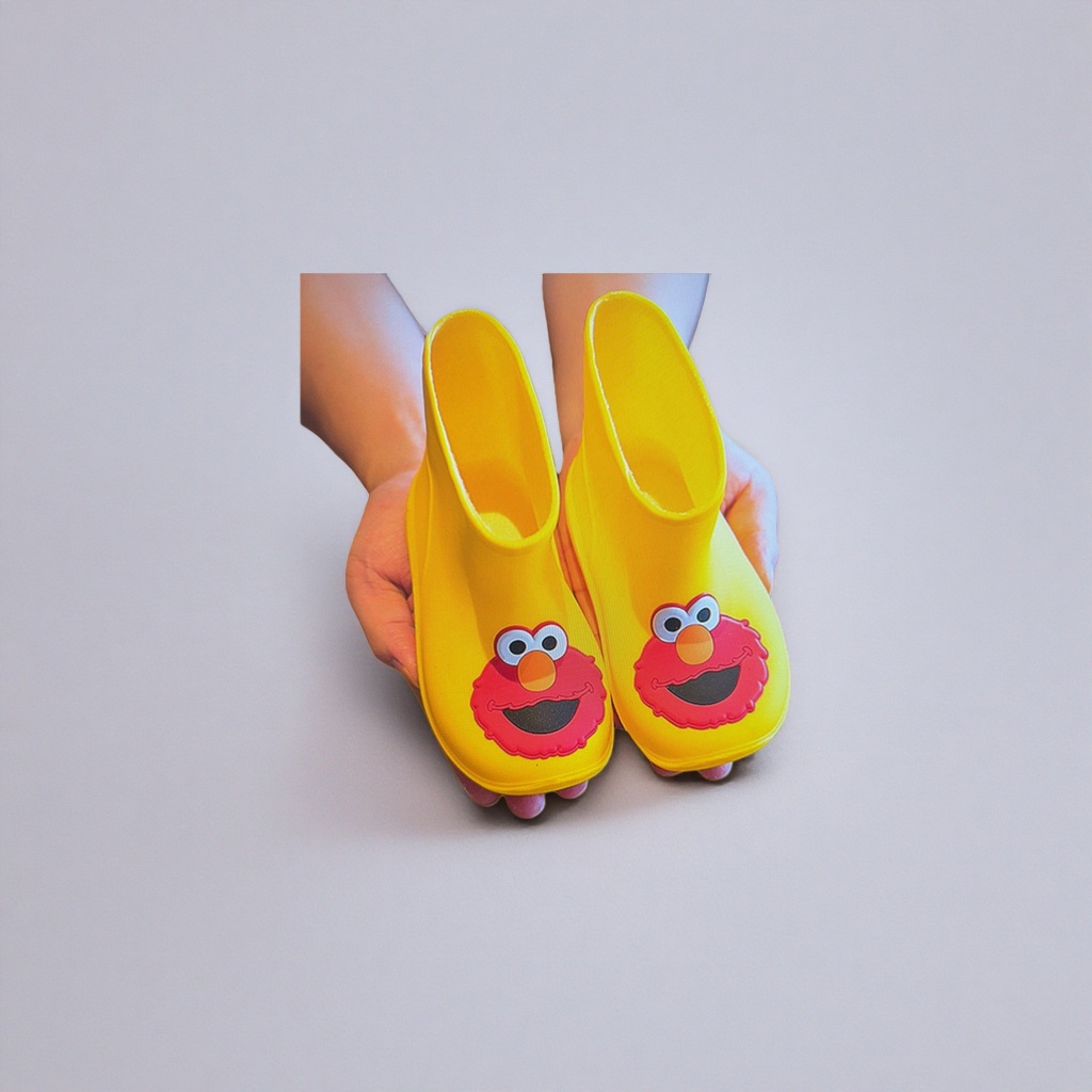 Elmo cartoon yellow rain boots for children are waterproof and anti-slip, comfortable and breathable Specification image