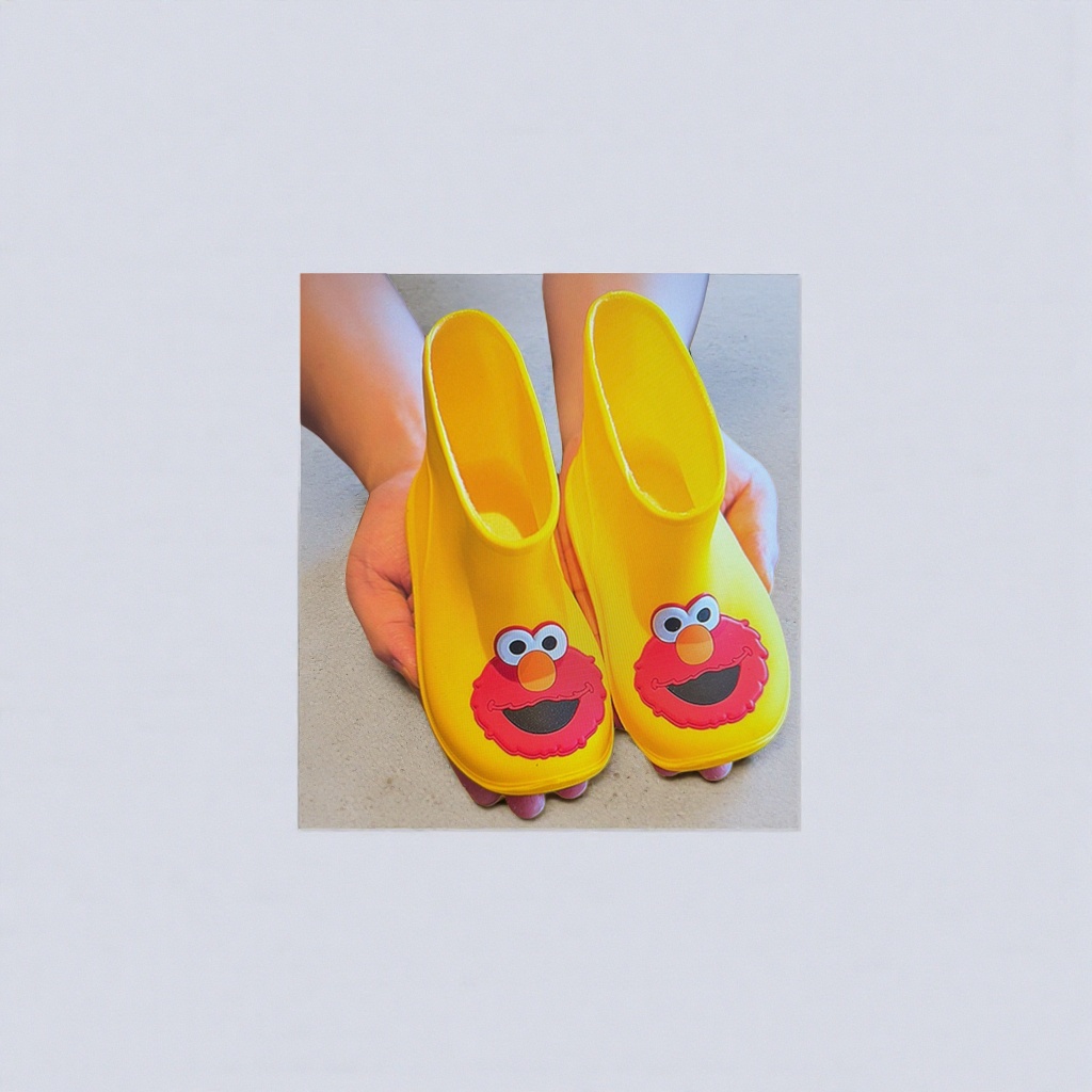 Elmo cartoon yellow rain boots for children are waterproof and anti-slip, comfortable and breathable