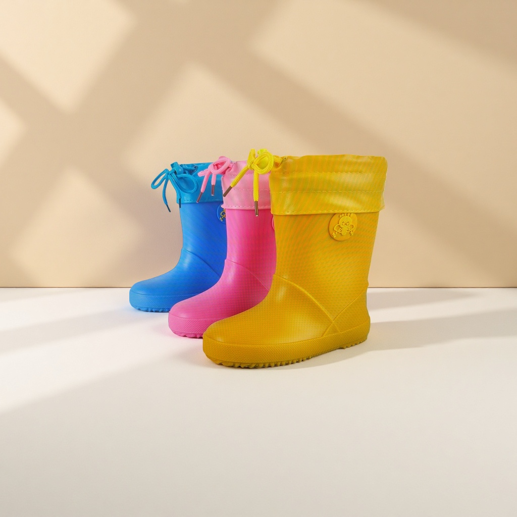 Colorful children's rain boots, waterproof and anti-slip, thickened outdoor shoes for rainy days, size 16-24 Specification image