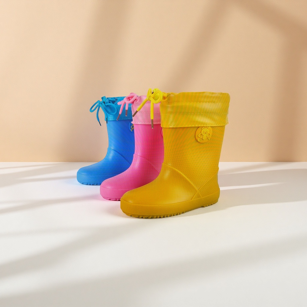 Colorful children's rain boots, waterproof and anti-slip, thickened outdoor shoes for rainy days, size 16-24