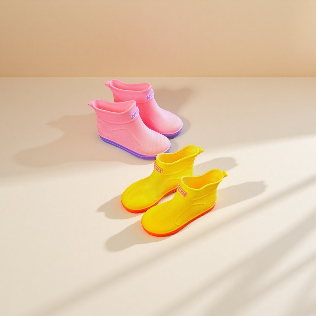 Colorful rain boots for girls, waterproof and anti-slip rain shoes available in sizes 35 to 40 details Picture