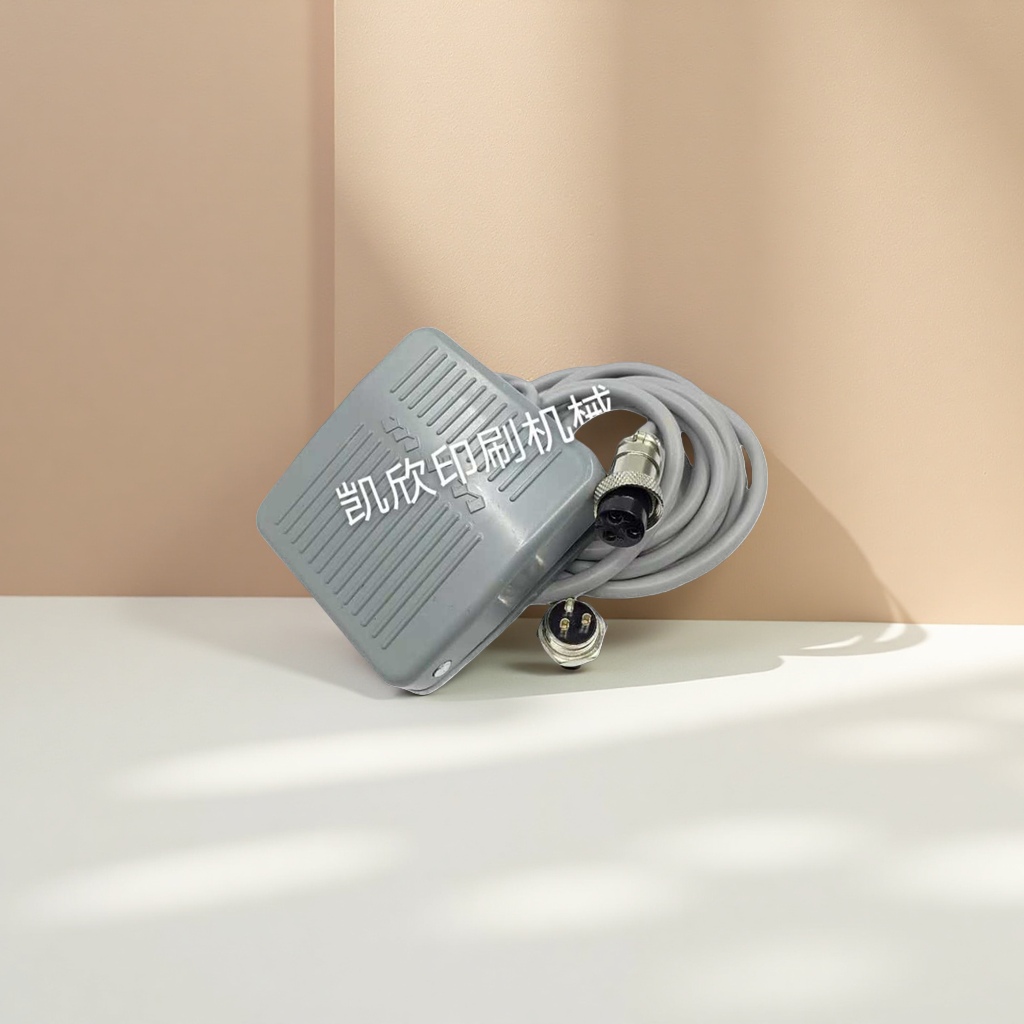 Grey foot switch, metal casing, waterproof and anti-slip, foot-operated power control switch details Picture