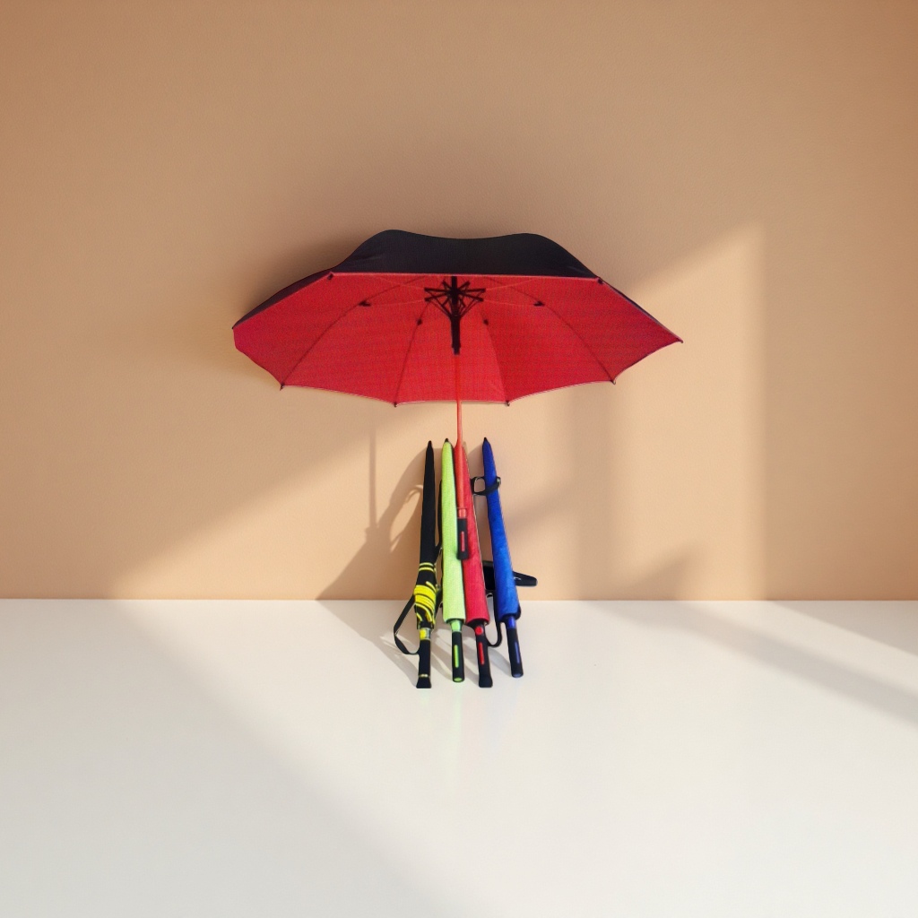 红色雨伞 时尚折叠晴雨两用伞 防水防晒便携轻便