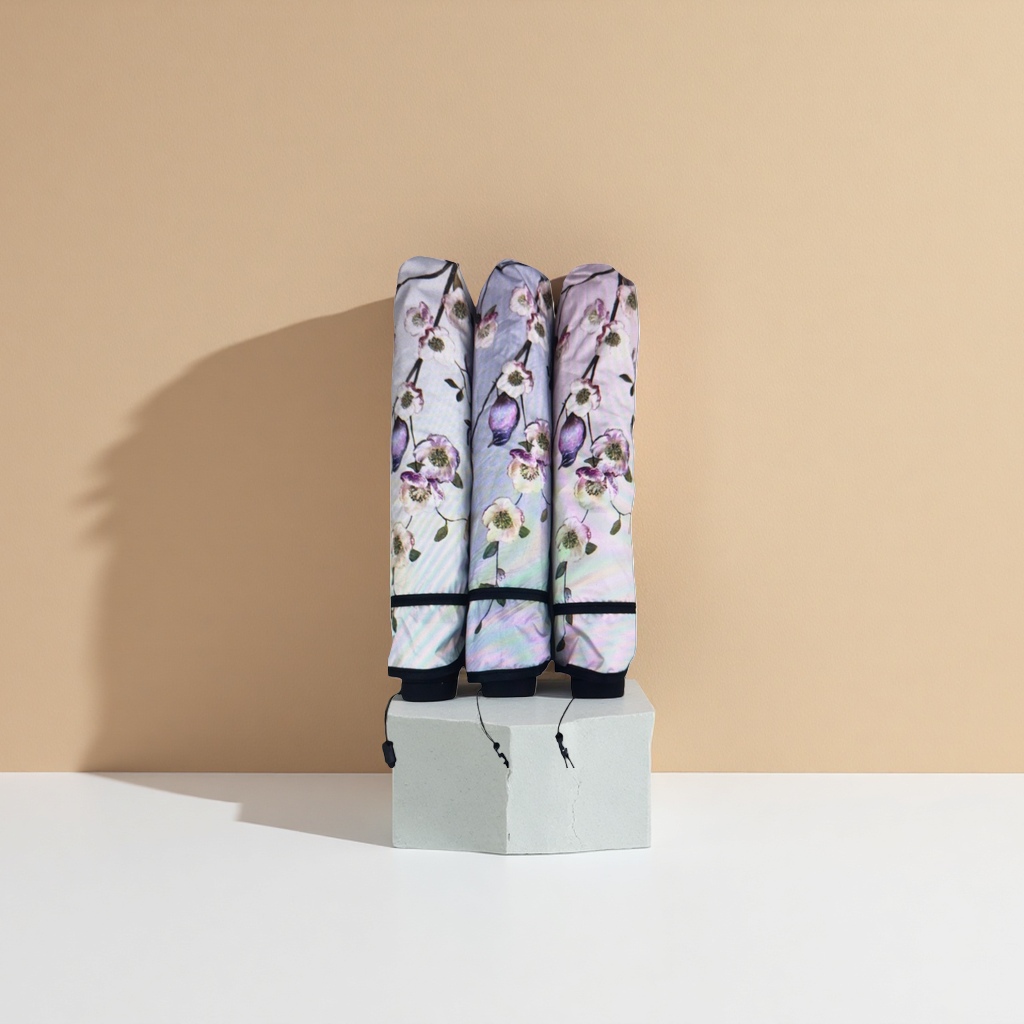 A portable, automatic opening and closing umbrella made of high-density impact-patterned fabric for women details Picture
