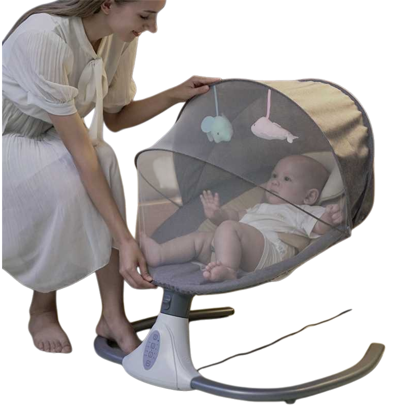 Baby rocking chair with Nordic style solid wood frame, silent and load-bearing, safe for your baby to use Item Picture