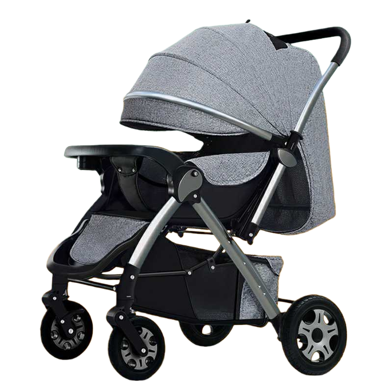 Carro de bebé de aleación de aluminio frame una llave para recoger el coche recién nacido portátil de alto paisaje buggy antichoque Item Picture
