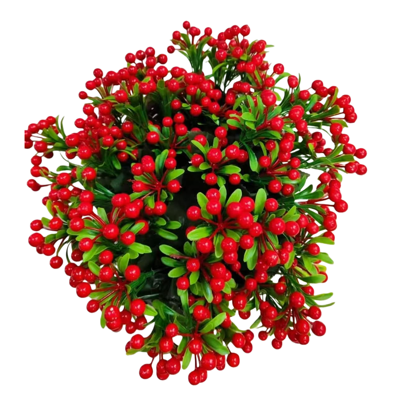 Red berries, green leaves, artificial plants, simulated green plant decorative ornaments Item Picture