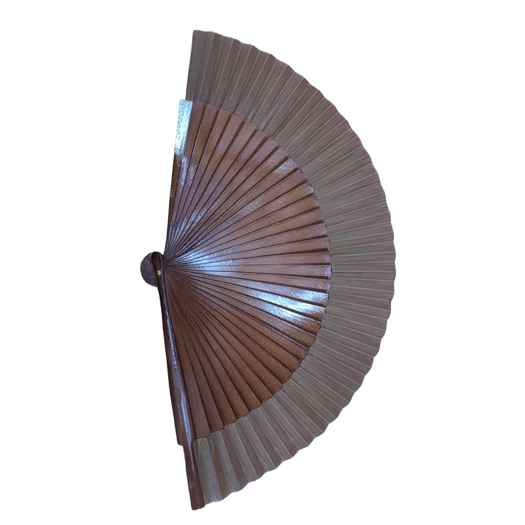 Abanico plegable marrón hecho a mano bambú clásico chino nayling abanico plegable portátil Item Picture