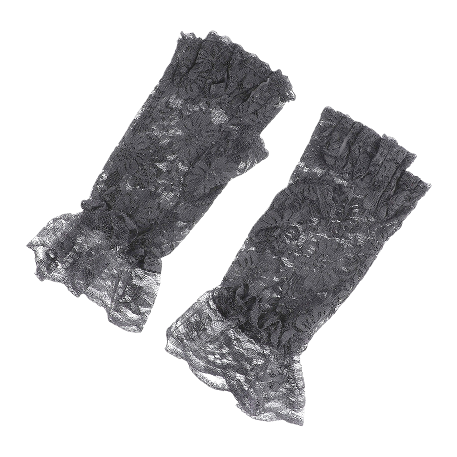 Guantes de encaje negro cuerpo moda slim fit lady cena accesorios Item Picture