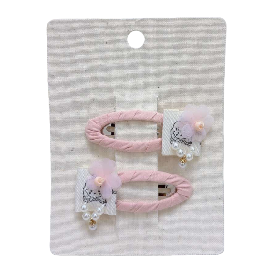 Pink bow hair clips, sweet and girlish headwear, cute and versatile hair accessories Item Picture