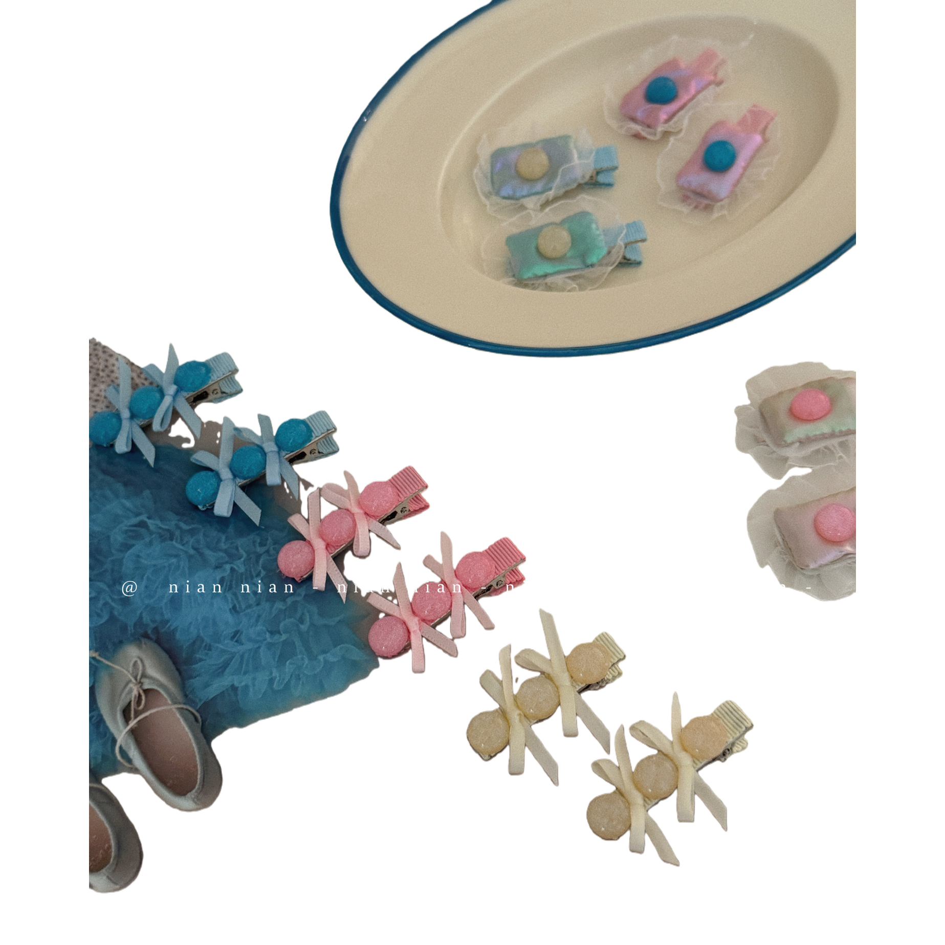 Cute hair clips, cartoon bow hair accessories for girls, sweet and fresh headwear Item Picture