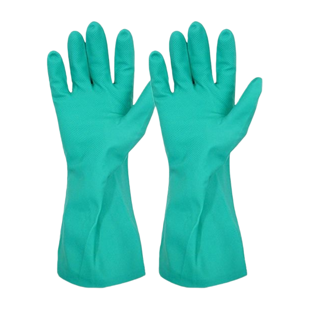 Green nitrile industrial gloves, thickened anti-slip and wear-resistant disposable labor protection gloves Item Picture