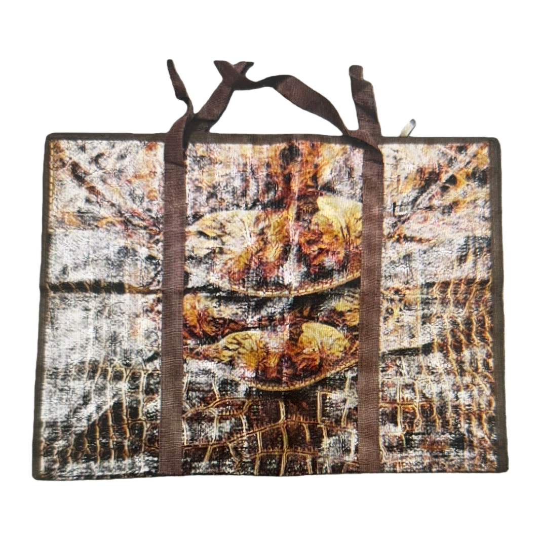 The woven pattern handbag is a fashionable, simple and eco-friendly shopping bag that can be folded and has a large capacity Item Picture