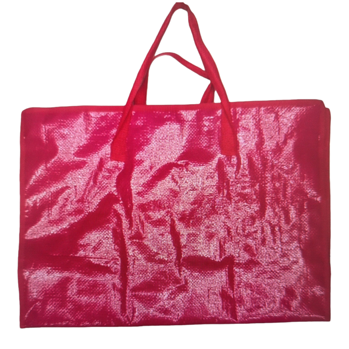 The red woven handbag is thickened, durable, environmentally friendly and reusable Item Picture