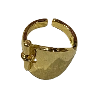 A simple and fashionable gold ring for ladies, with an 18K gold plating and a round plain ring Item Picture