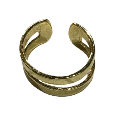 The golden double-layer open ring is fashionable and simple. The adjustable ring is a light luxury for women Item Picture