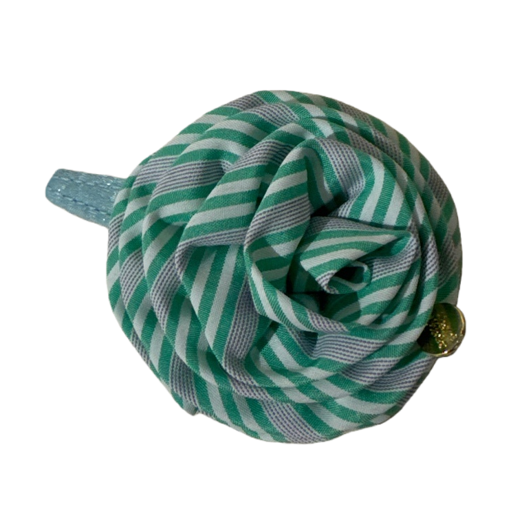 Green striped fabric rose hair accessory, ladies' headwear, hairpin and hairpin decoration Item Picture
