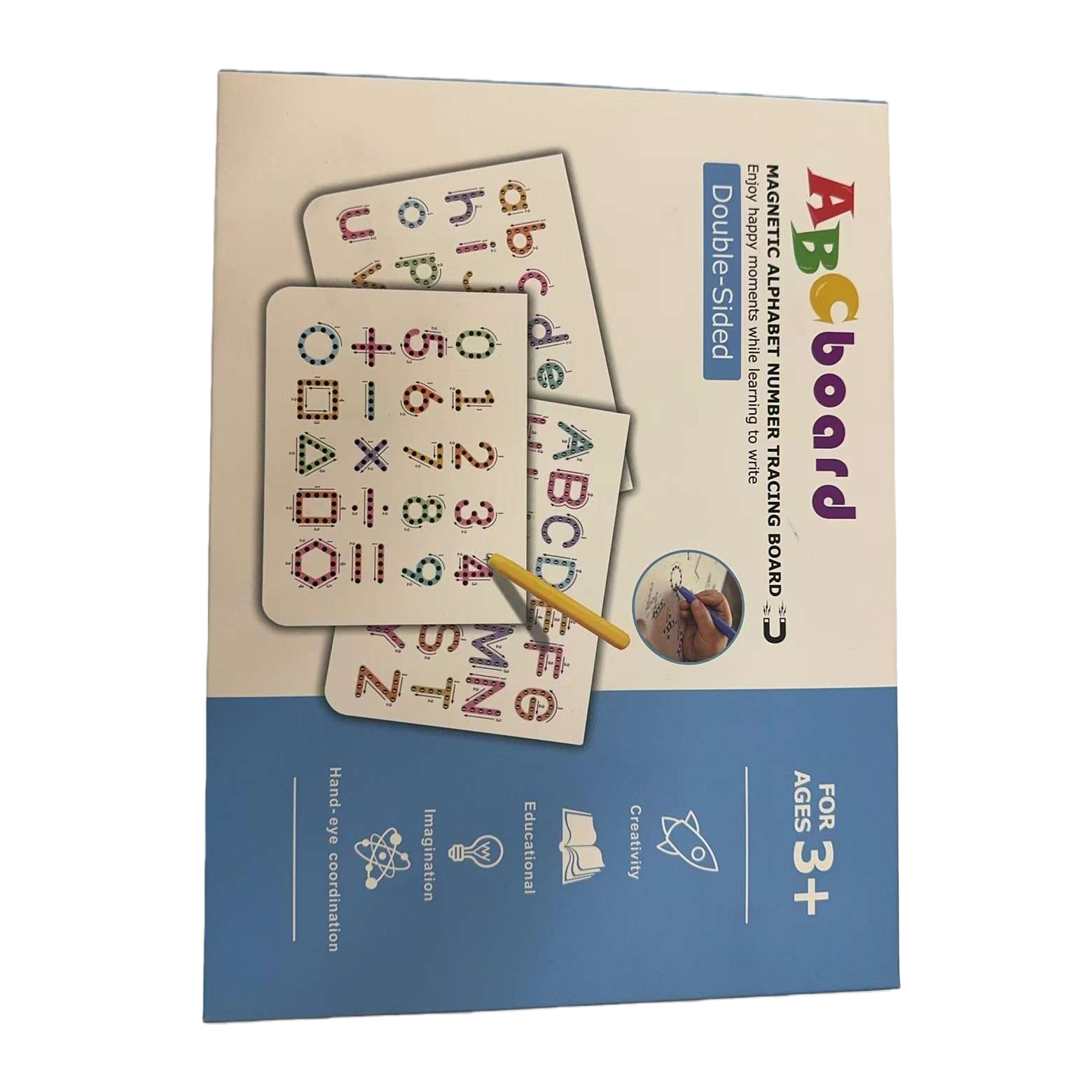 Magnetic alphanumeric tracing board, children's early education and intelligence toy, erasable learning board Item Picture