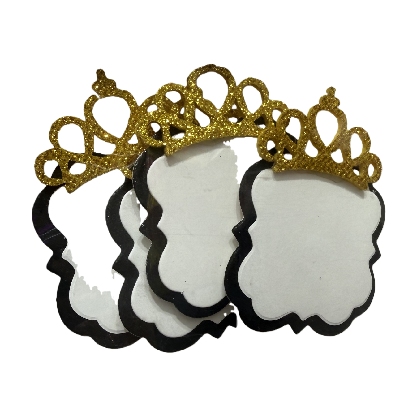 Decoración de fiesta corona moldura etiqueta textura metálica festival celebración foto prop Item Picture