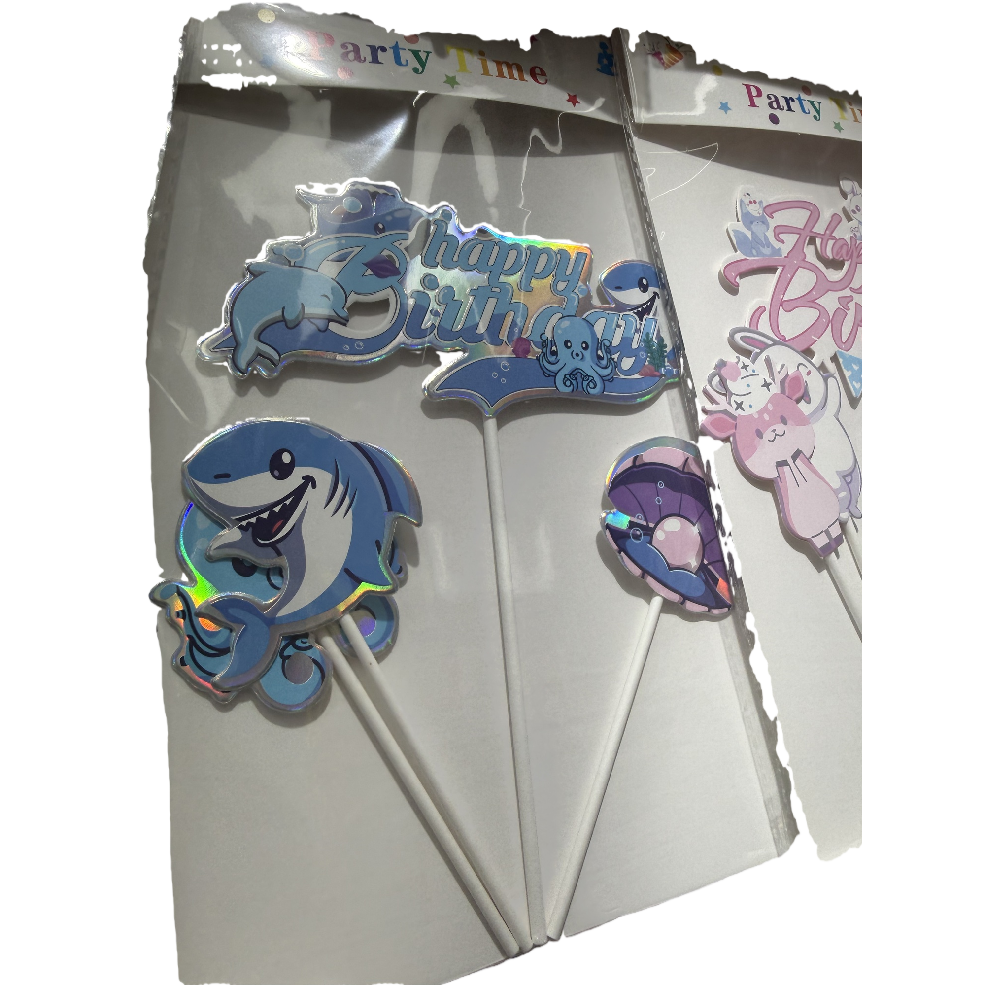 Cartoon Marine animal-themed birthday party decoration cake insert Item Picture