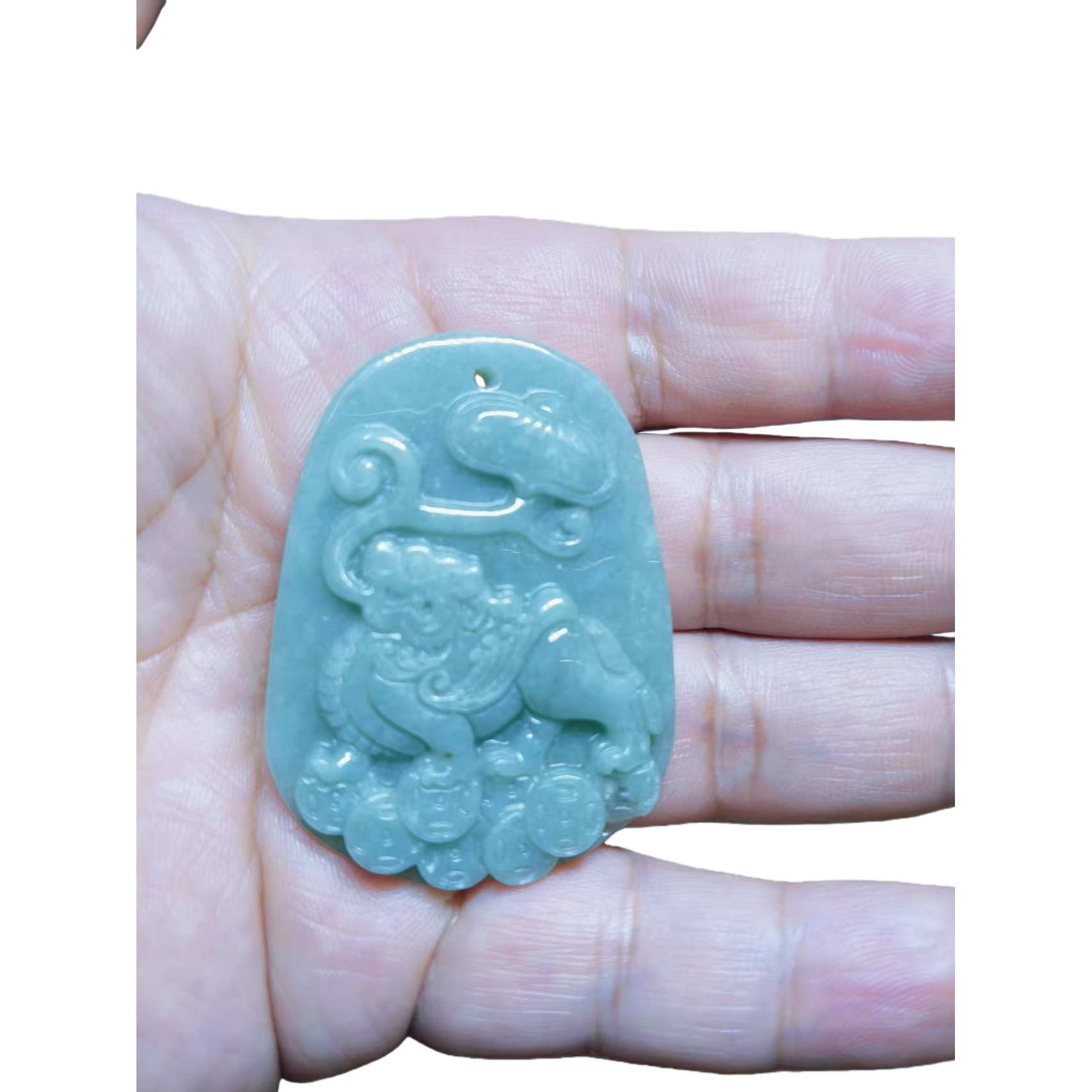 A genuine Pixiu jade pendant with ice-type floating flowers, featuring an exquisite and niche design, is an excellent gift Item Picture