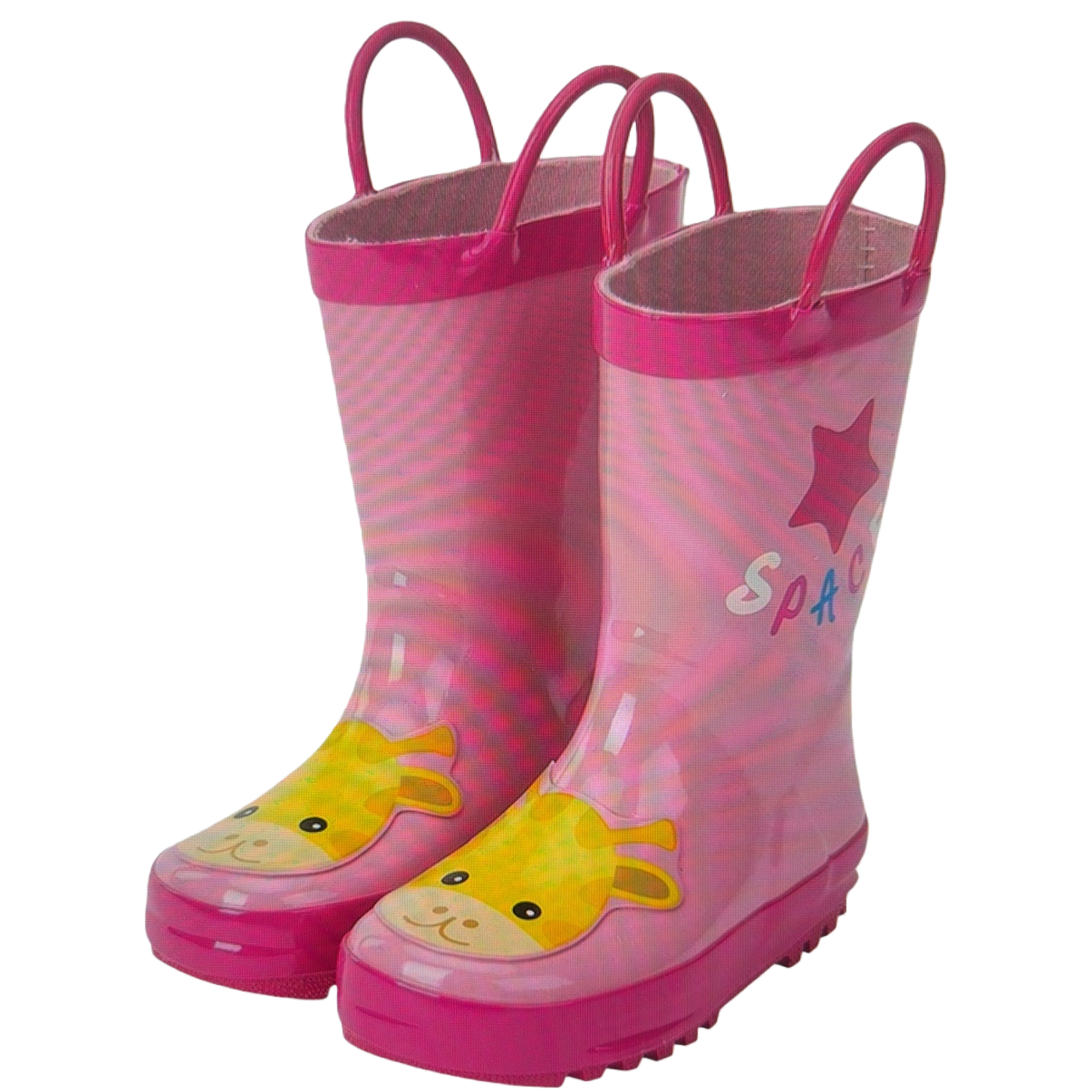 Pink children's rain boots, waterproof, anti-slip, thickened and warm outdoor shoes for rainy days Item Picture