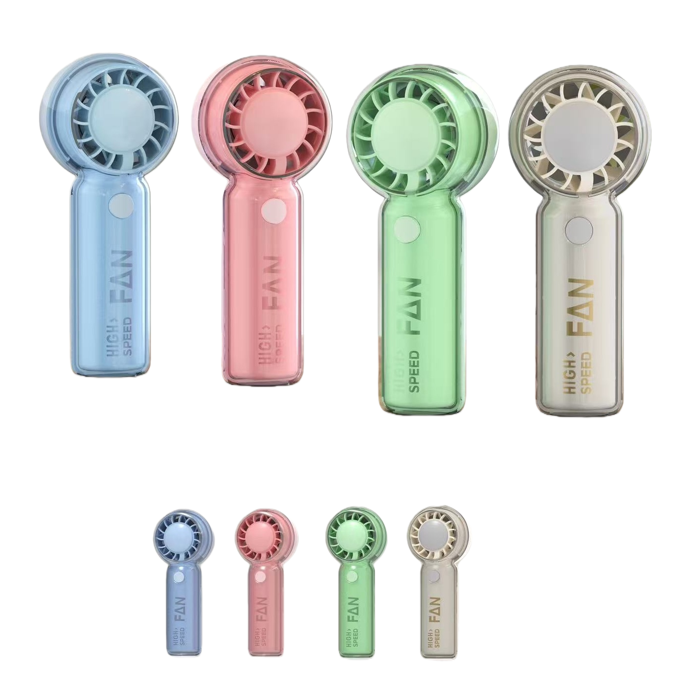 Four-color portable model with small fan for players: blue, pink, green, transparent, wooden desktop, silent Item Picture
