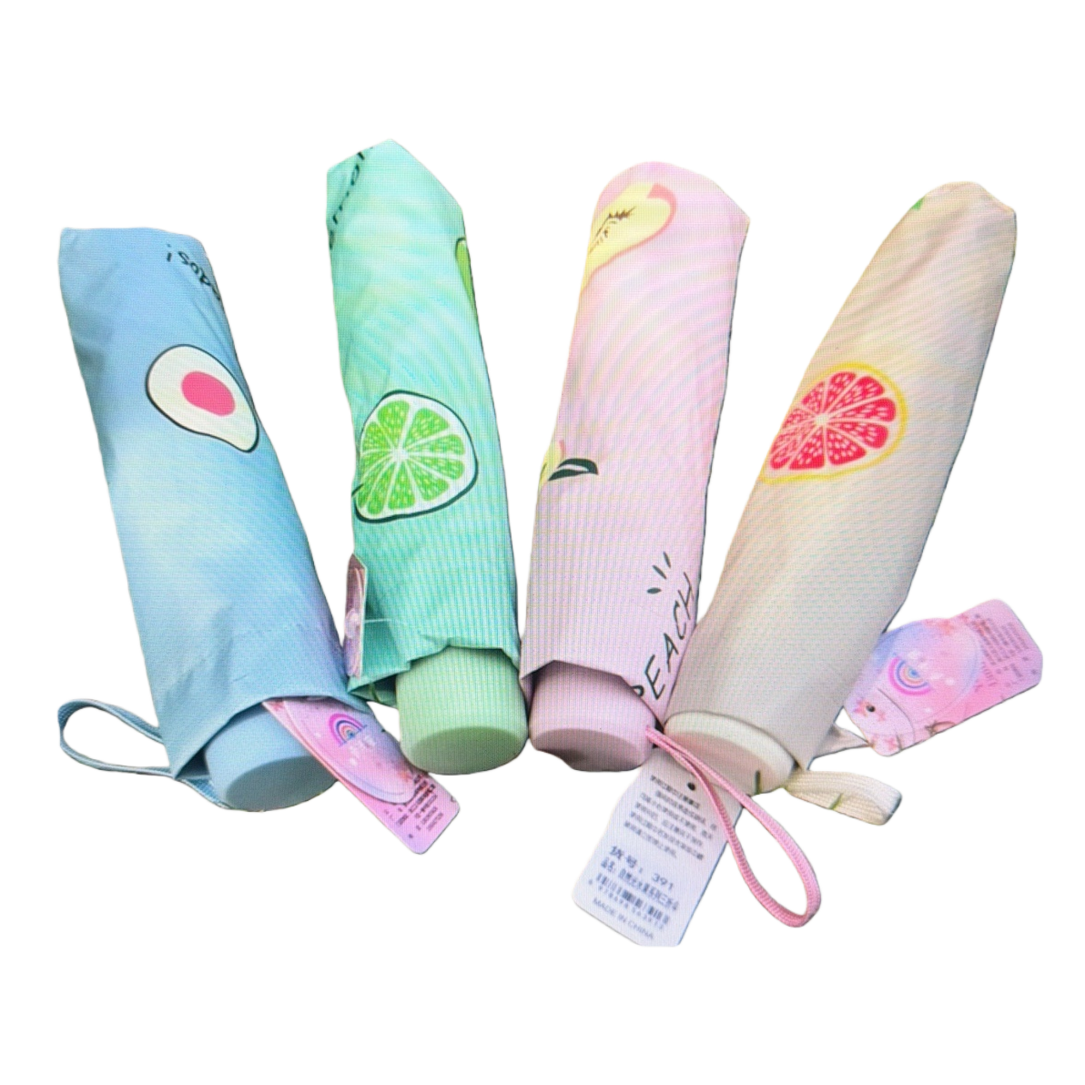 Fruit pattern printed all-weather umbrella, waterproof, sun-proof, lightweight and foldable for women Item Picture