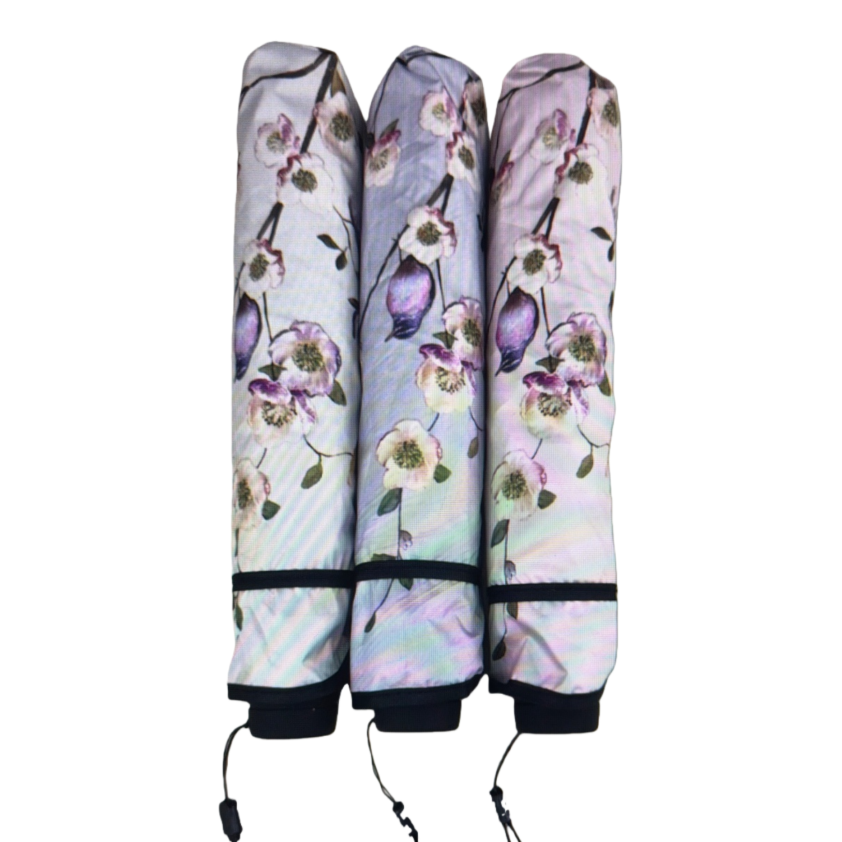 A portable, automatic opening and closing umbrella made of high-density impact-patterned fabric for women Item Picture