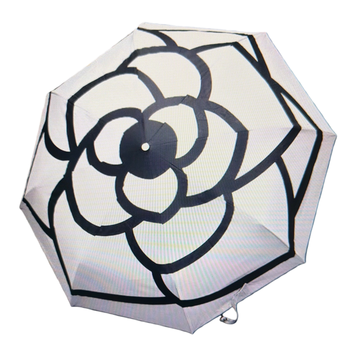 A black and white floral pattern umbrella for both sunny and rainy days Item Picture