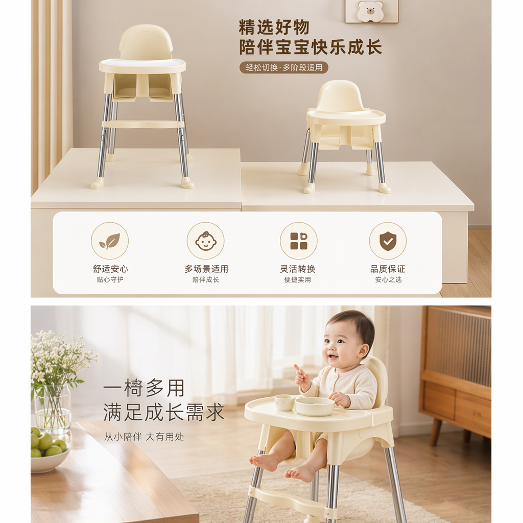 便携式儿童餐椅可折叠家用宝宝吃饭椅安全稳固轻便易携带详情1