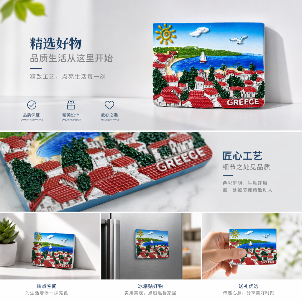 希腊风情风景画磁贴 装饰画家居墙面软装创意磁性画详情1
