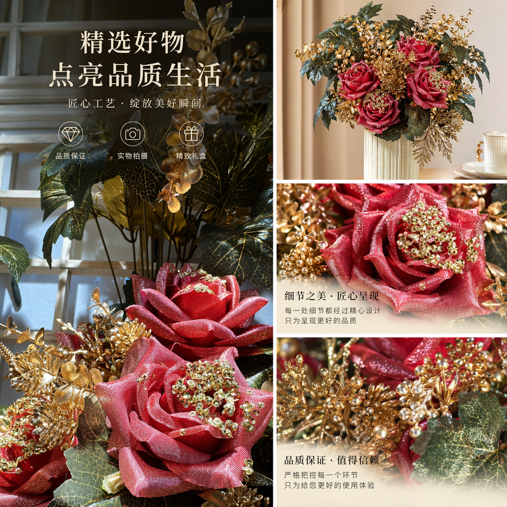 红色玫瑰花 新鲜切花 包邮到家 花束包装精美详情1