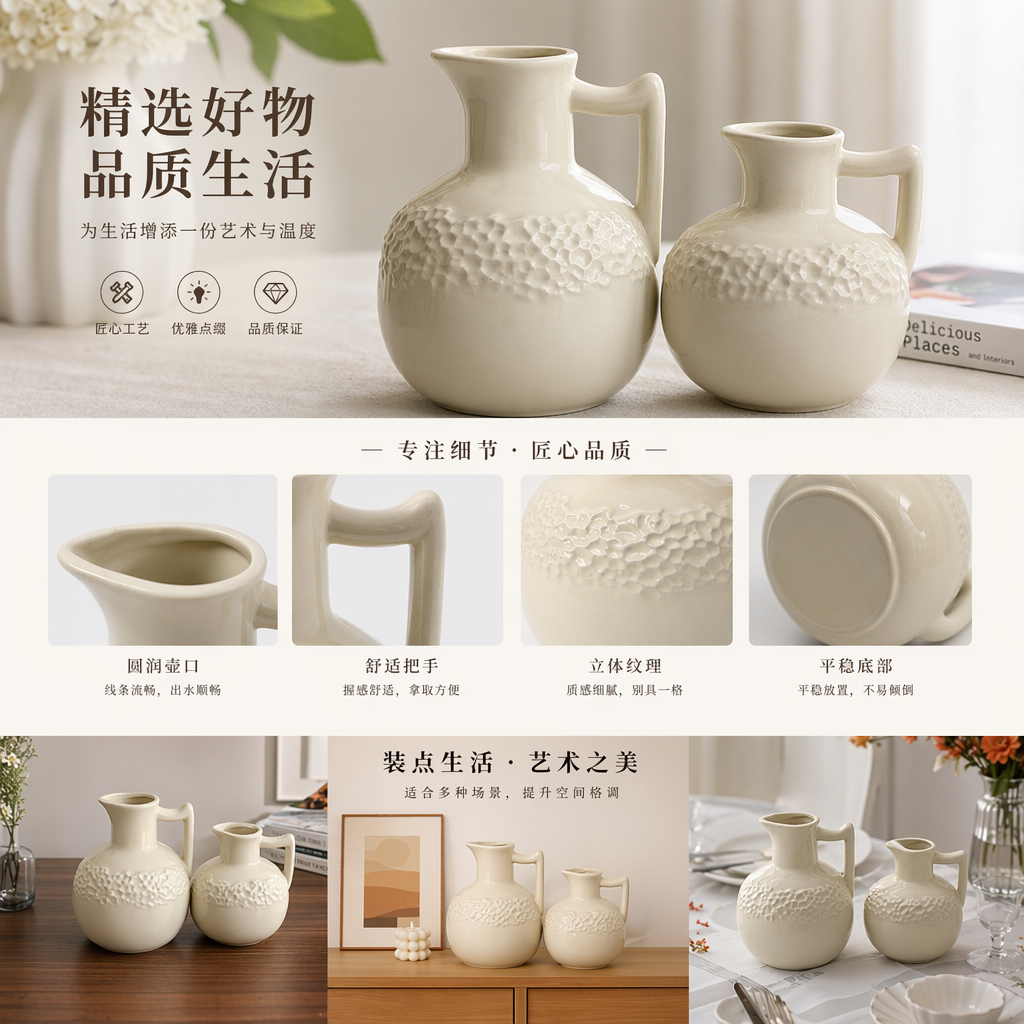 陶瓷水壶 家用烧水壶 耐热防烫保温水壶 1.5L详情1