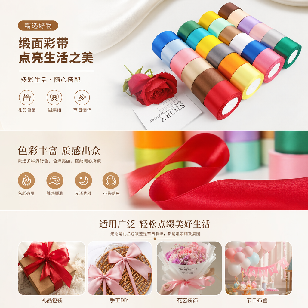 4.0cm缎带25码一卷5卷一桶详情1