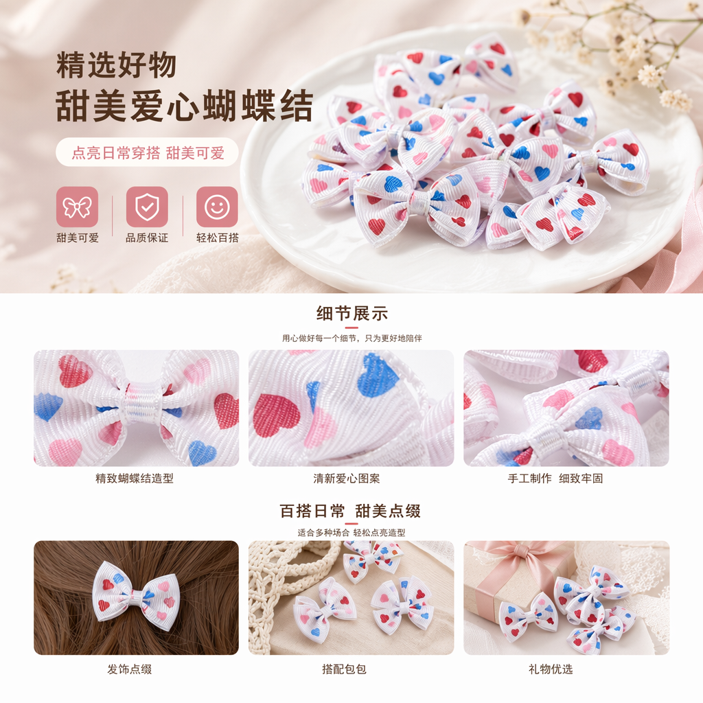 波点蝴蝶结五洲礼品装饰工艺配件圣诞装饰品节庆用品1详情1