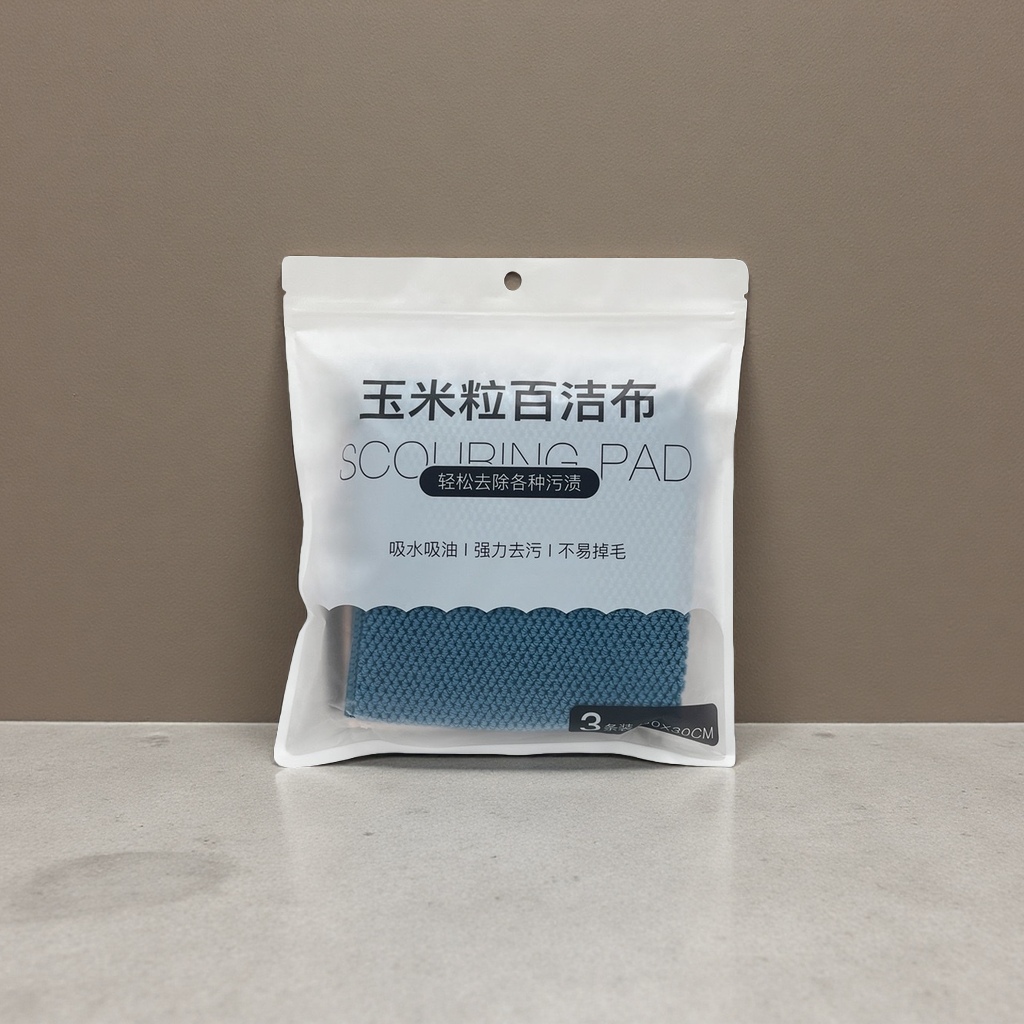 玉米粒百洁布加厚清洁海绵配包装袋图