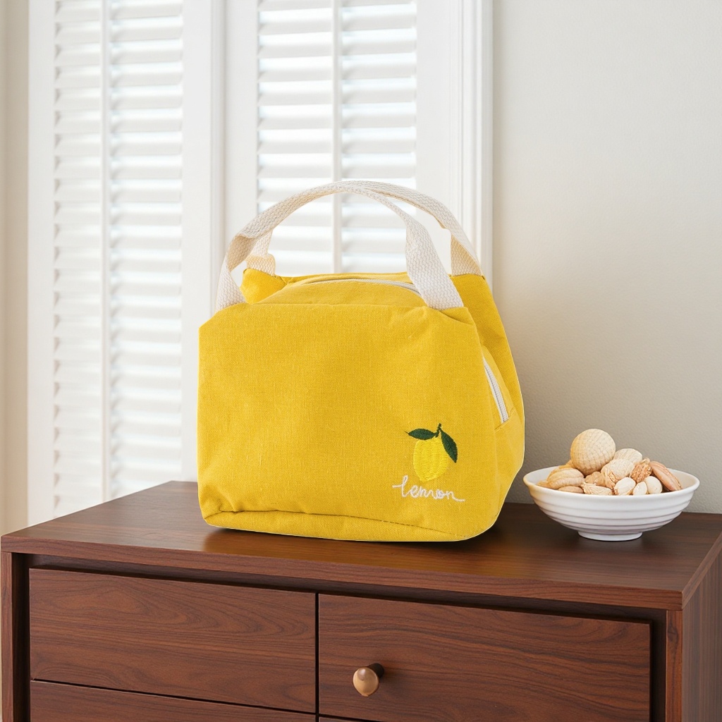 Yellow lemon pattern handbag, a fashionable and versatile single-shoulder bag for women Specification image