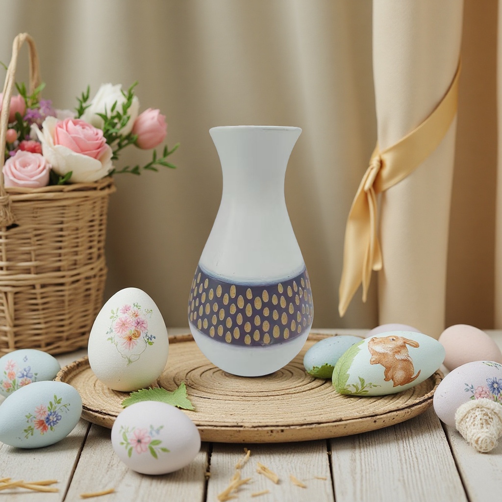 The ceramic vase is a high-end and simple Nordic-style home flower arrangement for the living room decoration