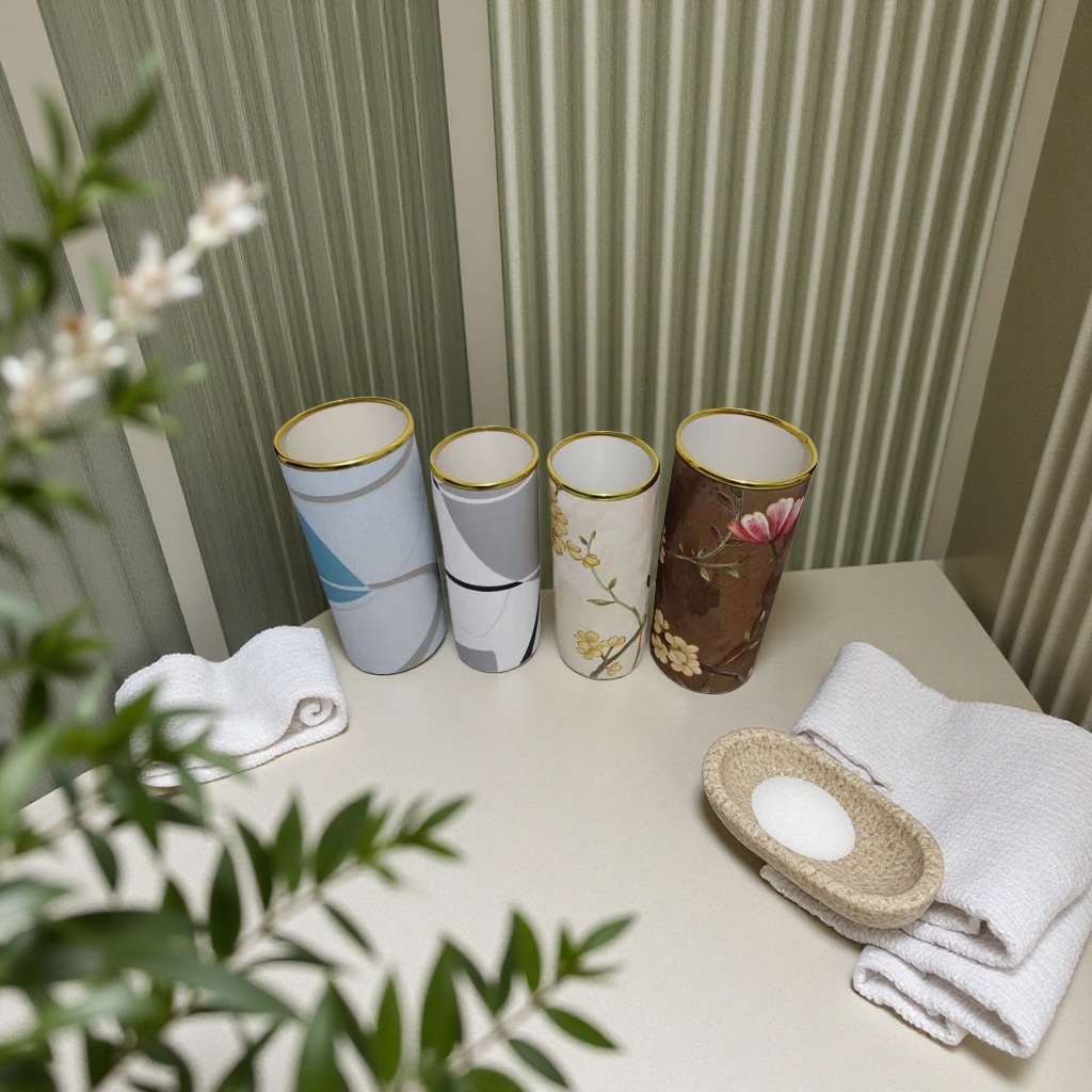 The Nordic-style ceramic vase decoration for the living room entrance desk is simple and modern