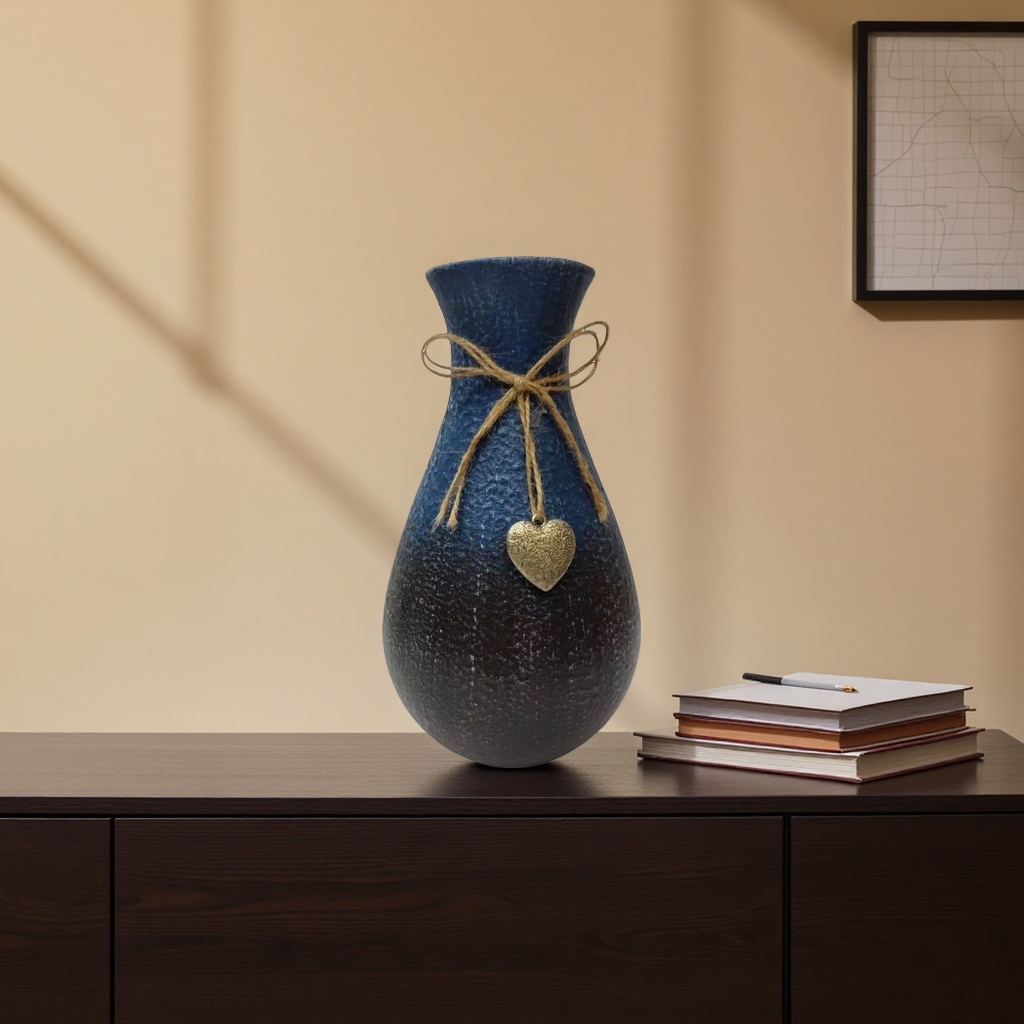 Blue ceramic vase, a high-quality decorative item for the living room entrance, a Nordic-style home flower arrangement Application Scenario