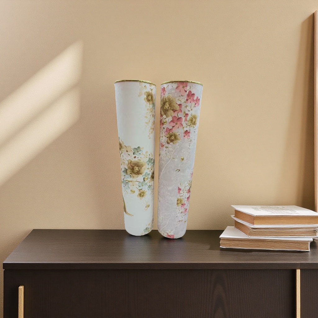 Floral pattern decorative vases, living room and bedroom ornaments, ceramic flower arrangement containers