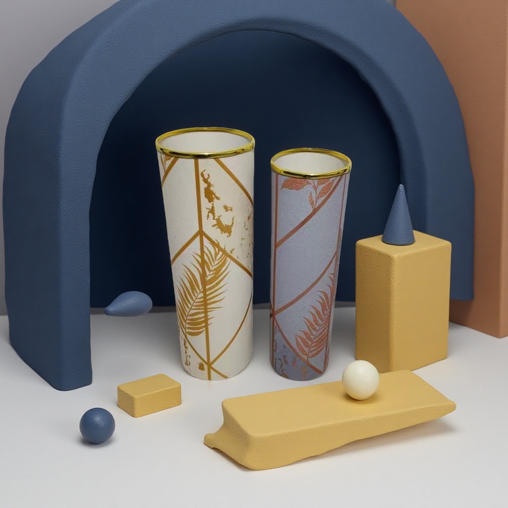 A 30cm tall Nordic-style ceramic decorative vase for flower arrangement at the entrance of the living room Specification image