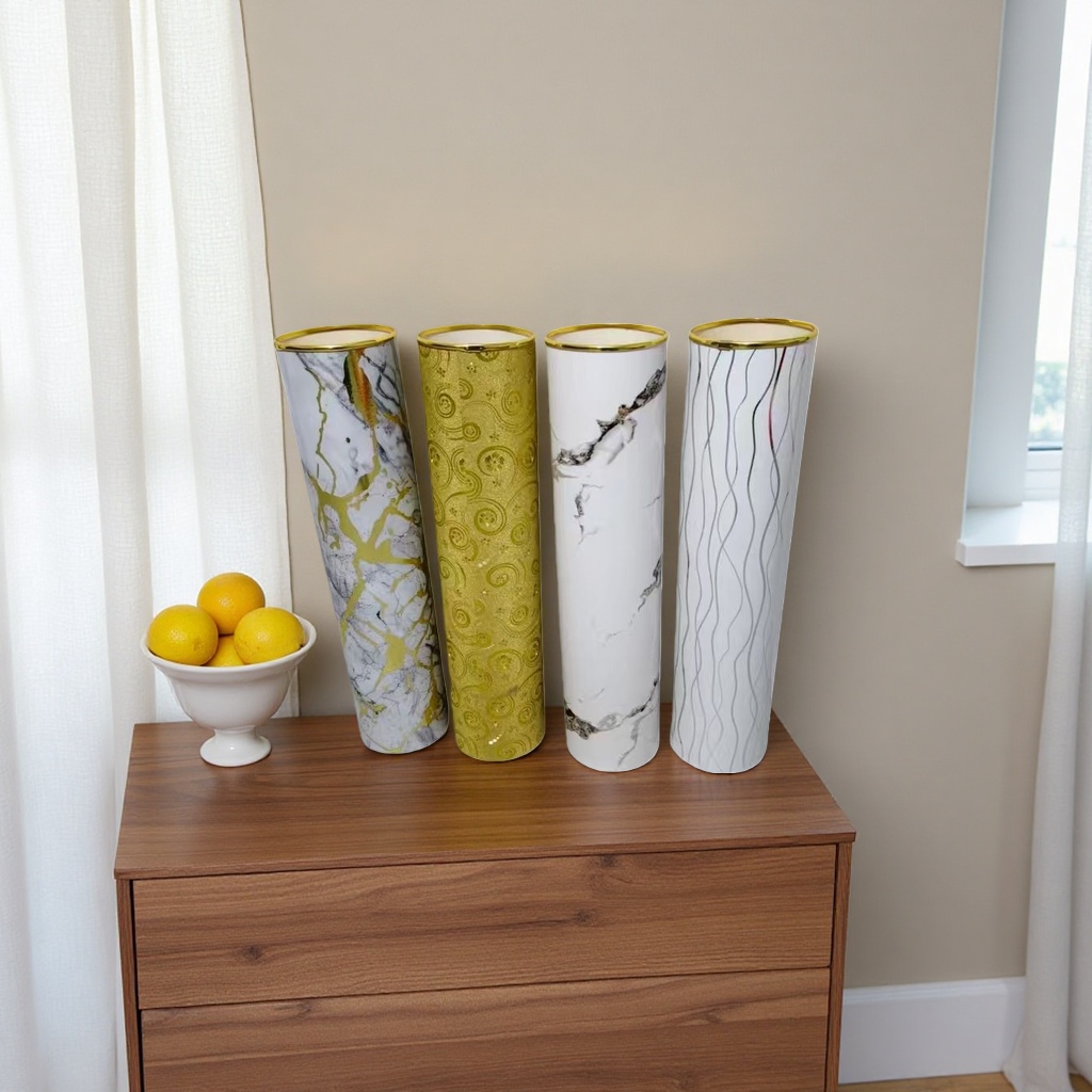 Four patterned cylindrical decorative vases for living room and bedroom tabletop ornaments Specification image