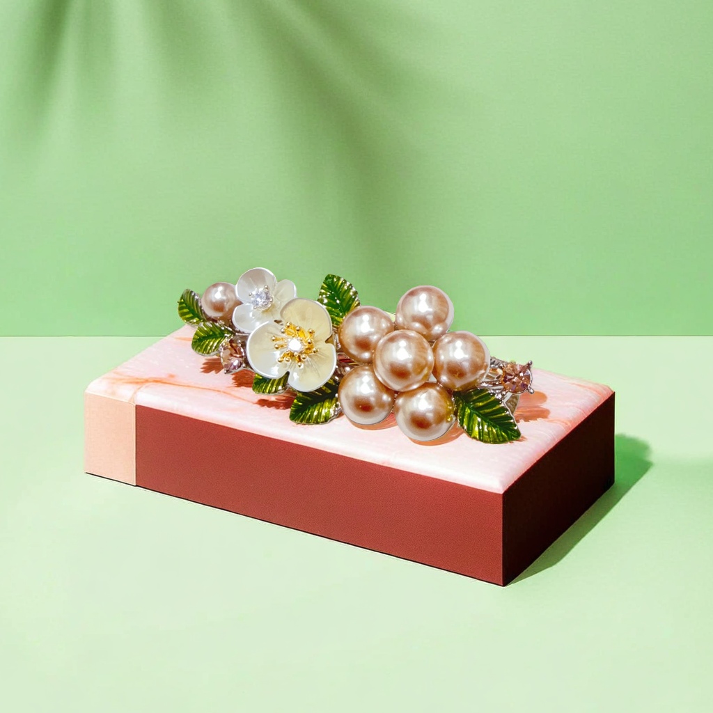 Floral pearl hair clips, elegant headwear for ladies, sweet and retro hair accessories