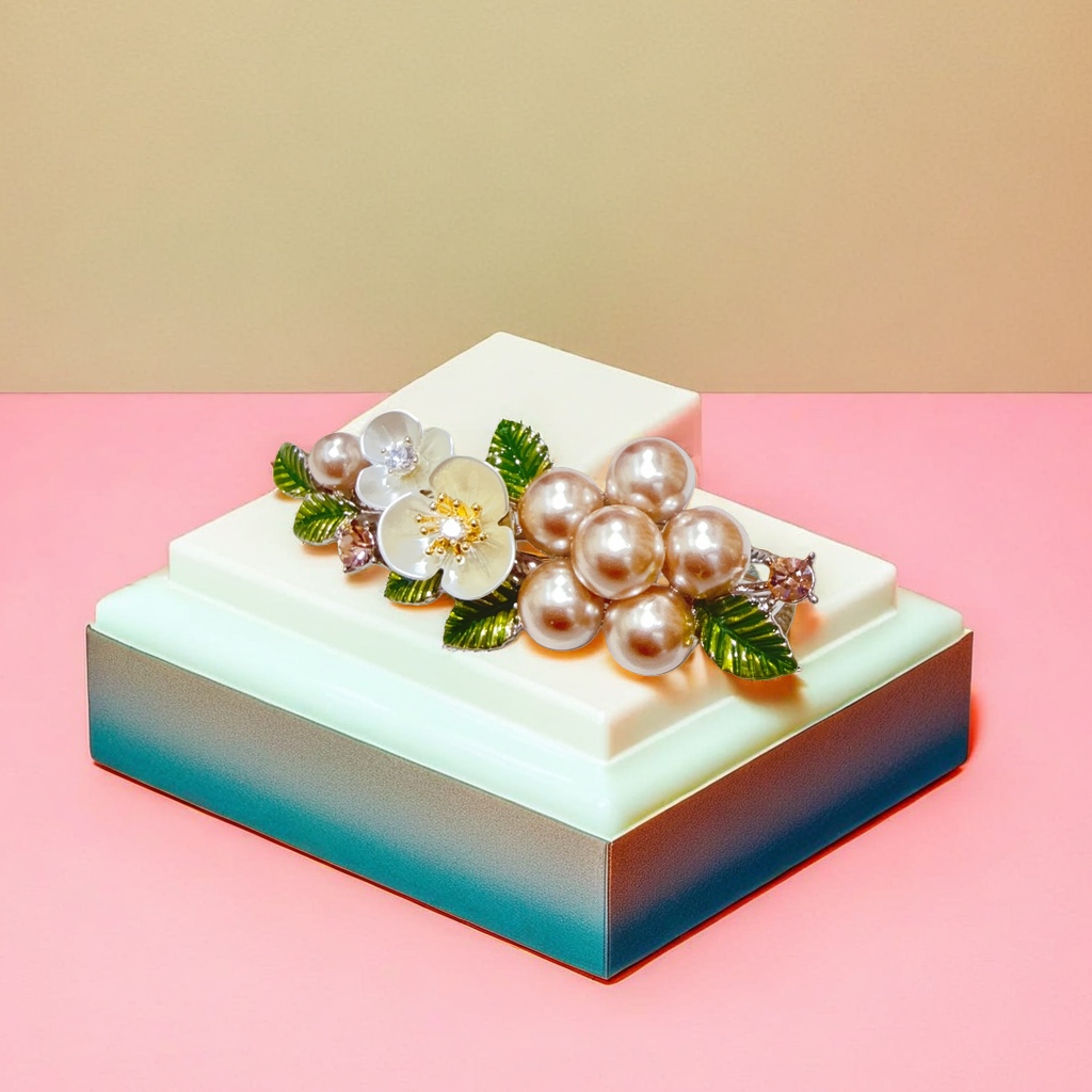 Floral pearl hair clips, elegant headwear for ladies, sweet and retro hair accessories details Picture