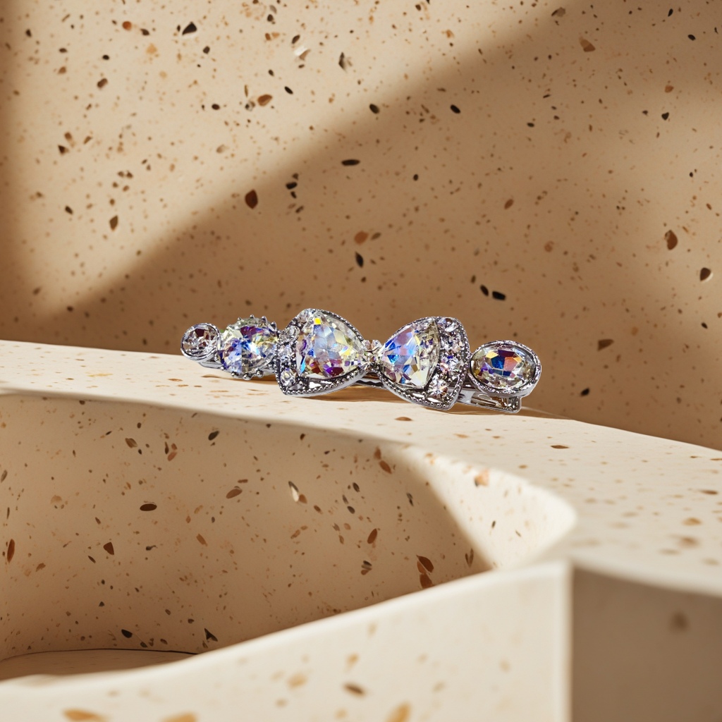 وشاشة شعر الكريستال هي عبارة عن مئات الحلي اللامعة والخفيفة Specification image