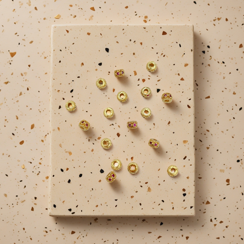 Gold bead simulation pearl jewelry accessories, DIY beading materials Specification image
