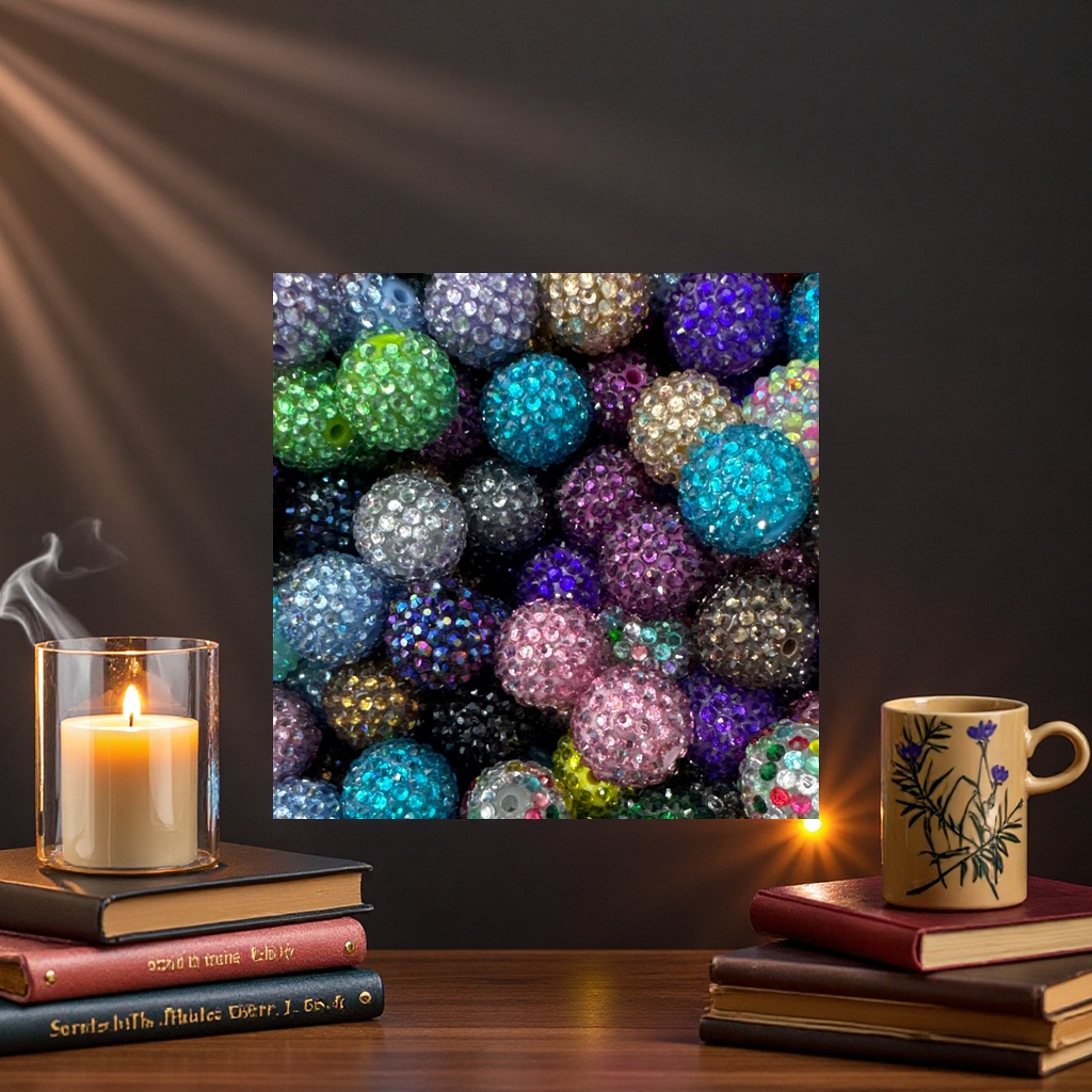 Colorful shiny beads, DIY decorative beads, simulated glass beads, multi-color mixed assembly Application Scenario